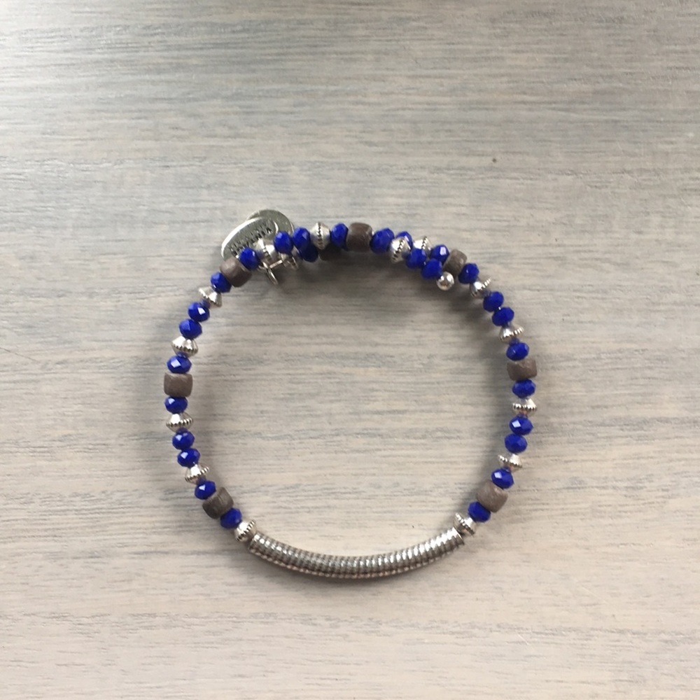 Blue & Silver Beaded Alex and Ani Bracelet
